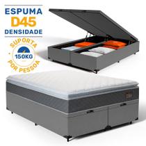 Cama Box Baú com Colchão de Espuma D45 Pillow Top Fort Comfort King 193 cm Cama Box Baú com Colchão de Espuma D45 Pillow Top Fort Comfort King 193 cm