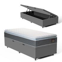 Cama Box Baú com Colchão de Espuma D45 Pillow Top Fort Comfort Solteiro 88cm Cama Box Baú com Colchão de Espuma D45 Pillow Top Fort Comfort Solteiro 88cm