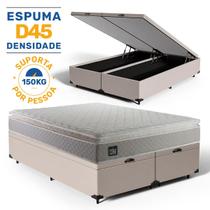 Cama Box Baú com Colchão de Espuma D45 Pillow Top Strong Queen 158 cm Cama Box Baú com Colchão de Espuma D45 Pillow Top Strong Queen 158 cm