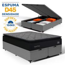 Cama Box Baú com Colchão de Espuma D45 Pillow Top Suport Prime Queen 158 cm