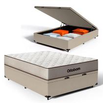 Cama Box Baú com Colchão de Espuma D60 Ortobom Double Face Force Dream Casal 138cm