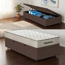 Cama Box Baú com Colchão de Espuma D60 Ortobom Force Dream Solteiro 88 cm