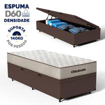 Cama Box Baú com Colchão de Espuma D60 Ortobom Force Dream Solteiro 88 cm