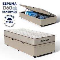 Cama Box Baú com Colchão de Espuma D60 Ortobom Force Dream Solteiro 88 cm