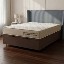 Cama Box Baú com Colchão de Espuma D70 Double Face Ortopédico Double Sense Topazio Casal 138cm Cama Box Baú com Colchão de Espuma D70 Double Face Ortopédico Double Sense Topazio Casal 138cm