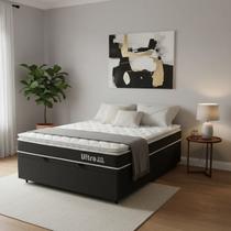 Cama Box Baú com Colchão de Espuma D70 Pillow Top Ortopédico Ultra D70 Casal 138cm
