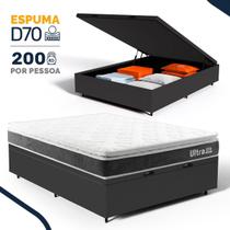 Cama Box Baú com Colchão de Espuma D70 Pillow Top Ortopédico Ultra D70 Casal 138cm