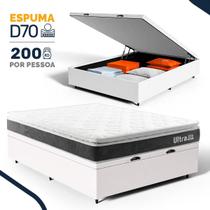 Cama Box Baú com Colchão de Espuma D70 Pillow Top Ortopédico Ultra D70 Casal 138cm - Lucas Colchões