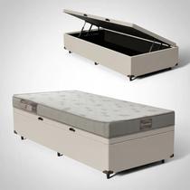 Cama Box Baú com Colchão de Espuma Ortobom Light Liso Solteiro 88 cm