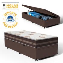 Cama Box Baú com Colchão de molas Anjos Classic Pocket Solteiro King 96 cm