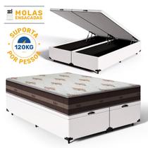 Cama Box Baú com Colchão de Molas Anjos Classic Pocket Super King 193 cm - Anjos Colchões Cama Box Baú com Colchão de Molas Anjos Classic Pocket Super King 193 cm - Anjos Colchões