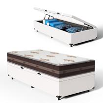 Cama Box Baú com Colchão de Molas DAngelis Classic Pocket Solteiro King 96cm