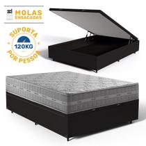 Cama Box Baú com Colchão de Molas Ensacadas Anjos Ultra Spring Casal 138 cm