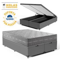 Cama Box Baú com Colchão de Molas Ensacadas Anjos Ultra Spring Queen 158 cm