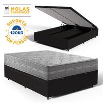 Cama Box Baú com Colchão de Molas Ensacadas Anjos Ultra Spring Queen 158 cm