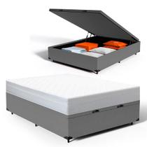Cama Box Baú com Colchão de Molas Ensacadas Classic Maxx White Casal 138cm - Lucas Colchões