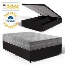 Cama Box Baú com Colchão de Molas Ensacadas DAngelis Ultra Spring Queen 158 cm Cama Box Baú com Colchão de Molas Ensacadas DAngelis Ultra Spring Queen 158 cm