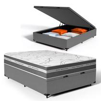 Cama Box Baú com Colchão de Molas Ensacadas Luve Casal 138cm Cama Box Baú com Colchão de Molas Ensacadas Luve Casal 138cm