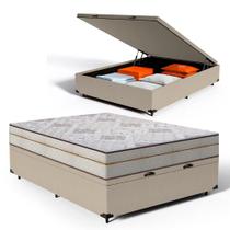 Cama Box Baú com Colchão de Molas Ensacadas Luxury Casal 138cm - Lucas Colchões