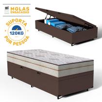 Cama Box Baú com Colchão de Molas Ensacadas Luxury Solteiro 88cm