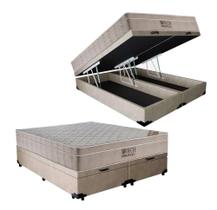 Cama Box Baú com Colchão de Molas Ensacadas Ortobom Airtech Queen 158cm