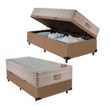 Cama Box Baú com Colchão de Molas Ensacadas Ortobom Airtech Solteiro 88cm