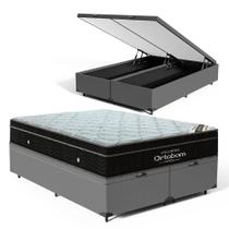 Cama Box Baú com Colchão de Molas Ensacadas Ortobom Elegante Superpocket Pillow In Queen 158cm