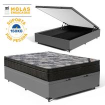 Cama Box Baú com Colchão de Molas Ensacadas Ortobom ISO SuperPocket Viúva 128 cm