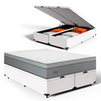 Cama Box Baú com Colchão de Molas Ensacadas Pillow In Elite Queen 158cm Cama Box Baú com Colchão de Molas Ensacadas Pillow In Elite Queen 158cm