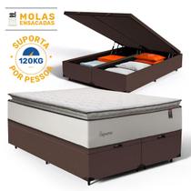 Cama Box Baú com Colchão de Molas Ensacadas Pillow Top Supreme Lux Queen 158 cm