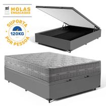 Cama Box Baú com Colchão de Molas Ensacadas Ultra Spring Anjos Casal 138 cm