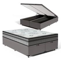 Cama Box Baú com Colchão Espuma D33 Pillow In Anjos Ortosleep Queen 158x198x60cm Cama Box Baú com Colchão Espuma D33 Pillow In Anjos Ortosleep Queen 158x198x60cm