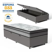 Cama Box Baú com Colchão Espuma D33 Pillow In Anjos Ortosleep Solteiro King 96x203x60cm