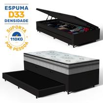 Cama Box Baú com Colchão Espuma D33 Pillow In Ortopédico DAngelis Ortosleep Auxiliar Unique Solteiro 88 cm