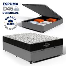 Cama Box Baú com Colchão Espuma D45 Ortobom Airtech 150 Casal 138 cm