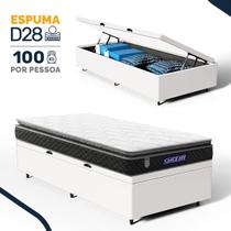 Cama Box Baú com Colchão Gazin de Espuma D28 Pillow Top Ortoblack Solteiro 88cm Cama Box Baú com Colchão Gazin de Espuma D28 Pillow Top Ortoblack Solteiro 88cm
