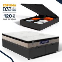 Cama Box Baú com Colchão Gazin de Espuma D33 Pillow In Force MID Queen 158cm
