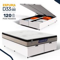 Cama Box Baú com Colchão Gazin de Espuma D33 Pillow In Force MID Queen 158cm Cama Box Baú com Colchão Gazin de Espuma D33 Pillow In Force MID Queen 158cm