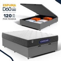 Cama Box Baú com Colchão Gazin de Espuma D60 Double Face Force UP Casal 138cm Cama Box Baú com Colchão Gazin de Espuma D60 Double Face Force UP Casal 138cm