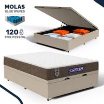 Cama Box Baú com Colchão Gazin de Molas Ensacadas One Face Air Light Casal 138cm