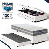 Cama Box Baú com Colchão Gazin de Molas Ensacadas One Face Air Up + Auxiliar de Espuma Solteiro 88cm Cama Box Baú com Colchão Gazin de Molas Ensacadas One Face Air Up + Auxiliar de Espuma Solteiro 88cm
