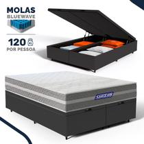 Cama Box Baú com Colchão Gazin de Molas Ensacadas One Face Air Up Queen 158cm Cama Box Baú com Colchão Gazin de Molas Ensacadas One Face Air Up Queen 158cm