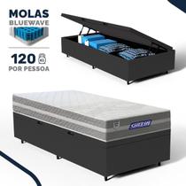 Cama Box Baú com Colchão Gazin de Molas Ensacadas One Face Air Up Solteiro 88cm
