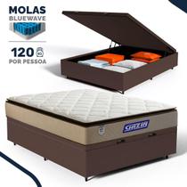 Cama Box Baú com Colchão Gazin de Molas Ensacadas Pillow Top Air Pro Casal 138cm