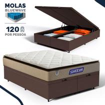 Cama Box Baú com Colchão Gazin de Molas Ensacadas Pillow Top Air Pro Queen 158cm