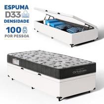 Cama Box Baú com Colchão Ortobom de Espuma D33 ISO 100 Solteiro 78 cm Cama Box Baú com Colchão Ortobom de Espuma D33 ISO 100 Solteiro 78 cm