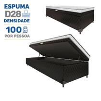 Cama Box Baú Conjugada de Espuma D28 Nappoli Solteiro 88 cm