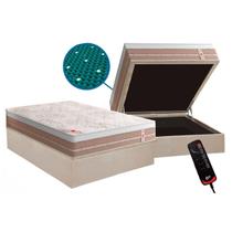 Cama Box Baú CRC Casal +Colchão Molas Bonnel c/Massagem Niponpedic Castor - Cama Box Baú CRC Casal +Colchão Molas Bonnel c/Massagem Niponpedic Castor -