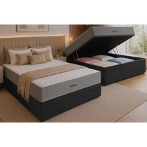 Cama Box Baú CRC Casal +Colchão Molas Master Pocket Venno Ortobom 138x188 Cama Box Baú CRC Casal +Colchão Molas Master Pocket Venno Ortobom 138x188