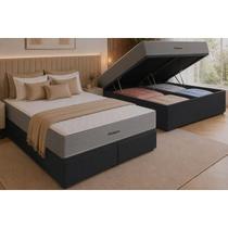 Cama Box Baú CRC Queen +Colchão Molas Master Pocket Venno Ortobom 158x198 Cama Box Baú CRC Queen +Colchão Molas Master Pocket Venno Ortobom 158x198